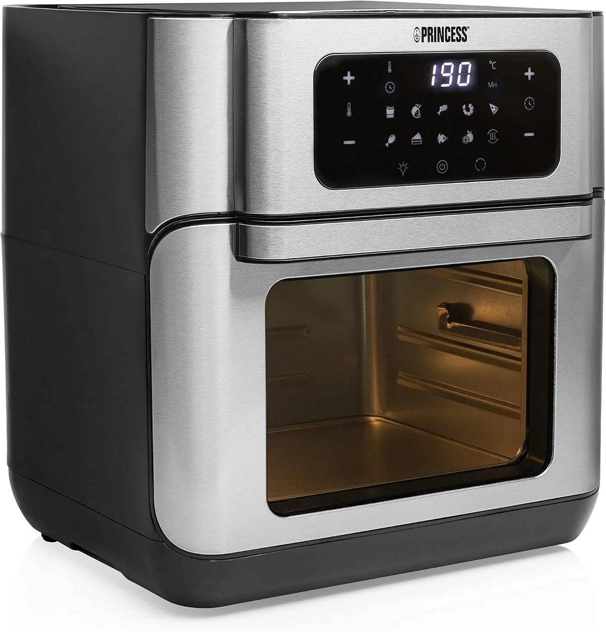 Princess 182065 horno eléctrico, 10 L, 10 Programas, Freidora sin Aceite y Horno, Hasta 66.7% Menos Consumo Energético, Libro con 30 Recetas Incluidas