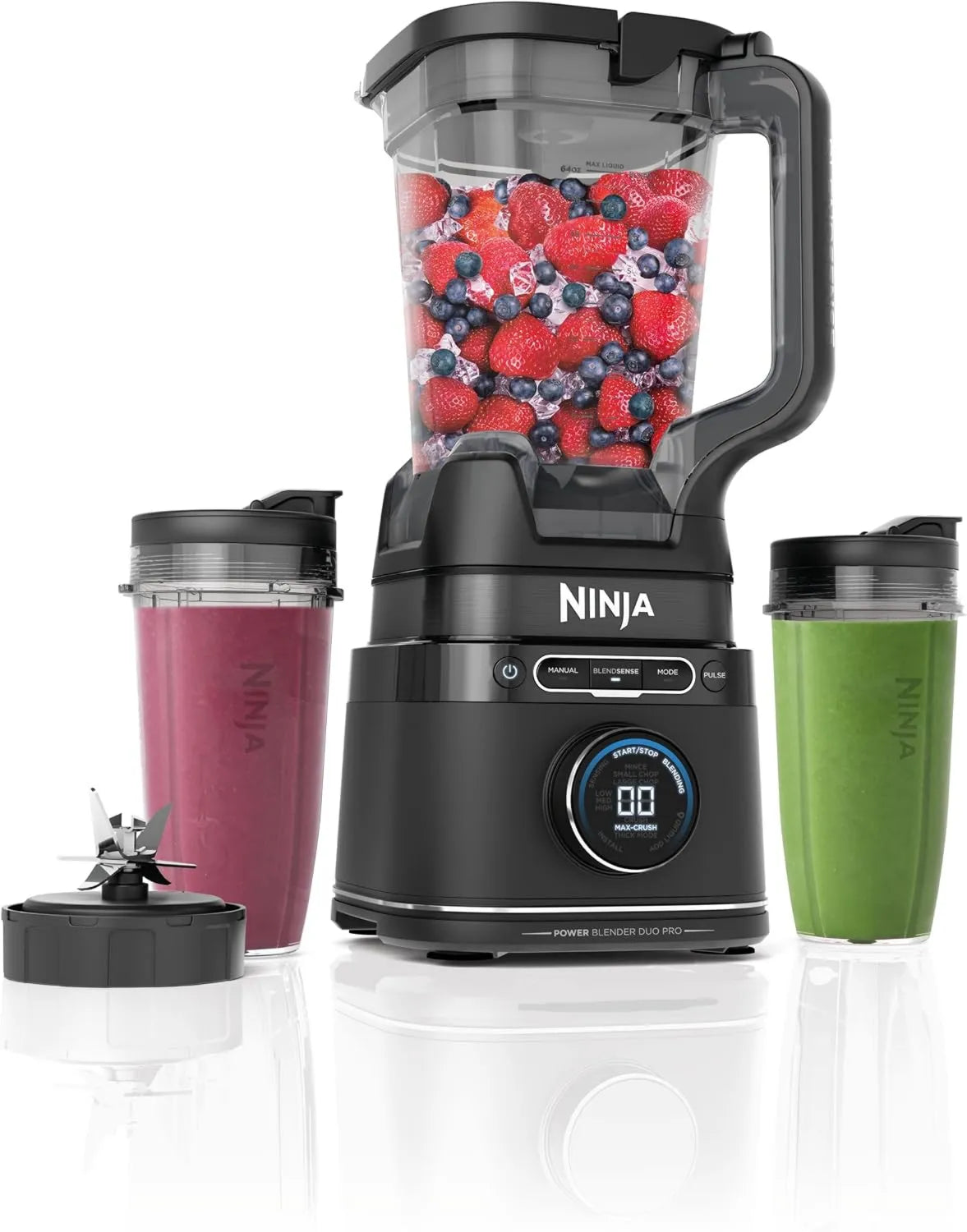 Ninja TB301EU rizador de pelo, 1200W, 2 L, 1900 ml, Detect Power Pro Batidora 2 en 1, capacidad máx, para smoothies