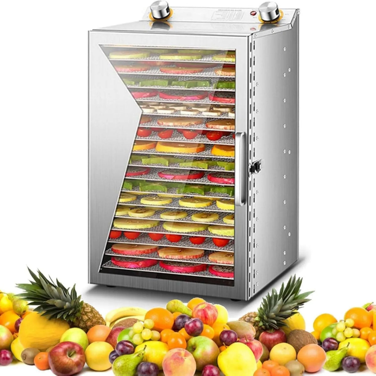 Deshidratador de alimentos, control programable, acero inoxidable, Frutas y Verduras, Eléctrico Carne
