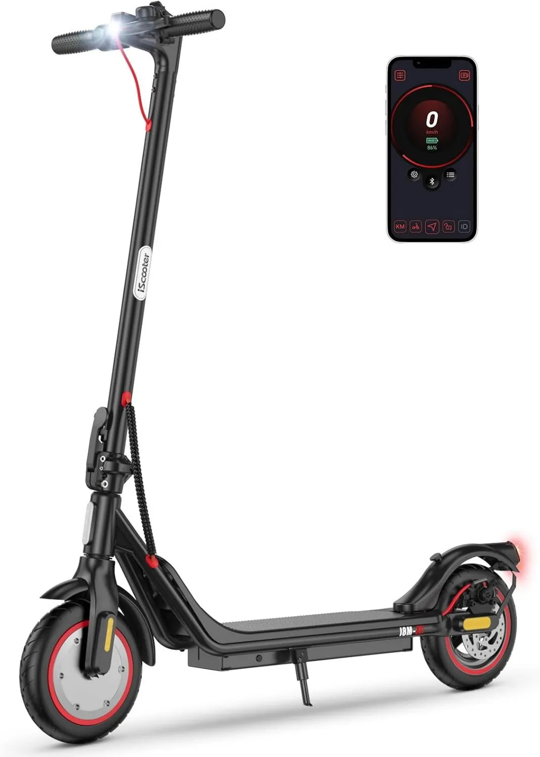Patinete 25KM/H, 500W, 120 KG, 13 KG, diseño plegable, iScooter 8.5' Eléctrico Adultos Homologado DGT, Máxima, Frenado Doble