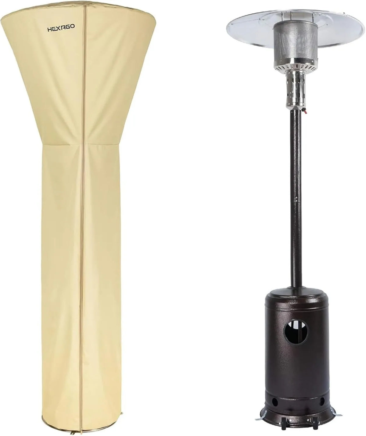 HEXAGO, ajuste regulable, compatible con gas propano, 47.000 BTU, Calentador de patio comercial para exteriores, listado ETL