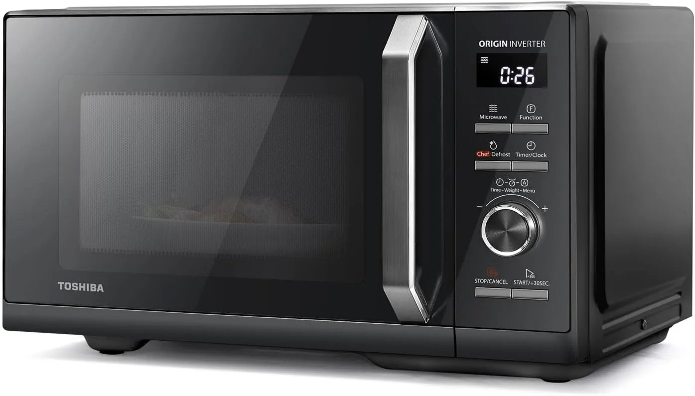 Toshiba horno microondas, 1 900 W, Microondas digitales 3 en con parrilla, inversores originales, descongelación de cocinero, 7 menús automáticos