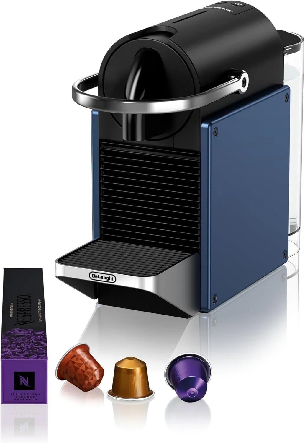 De'Longhi EN127.BL cafetera, 1260W, Nespresso Pixie, Máquina de Café Cápsulas, Espresso y Lungo, Diseño Compacto, Sistema de Presión de 19 Bares
