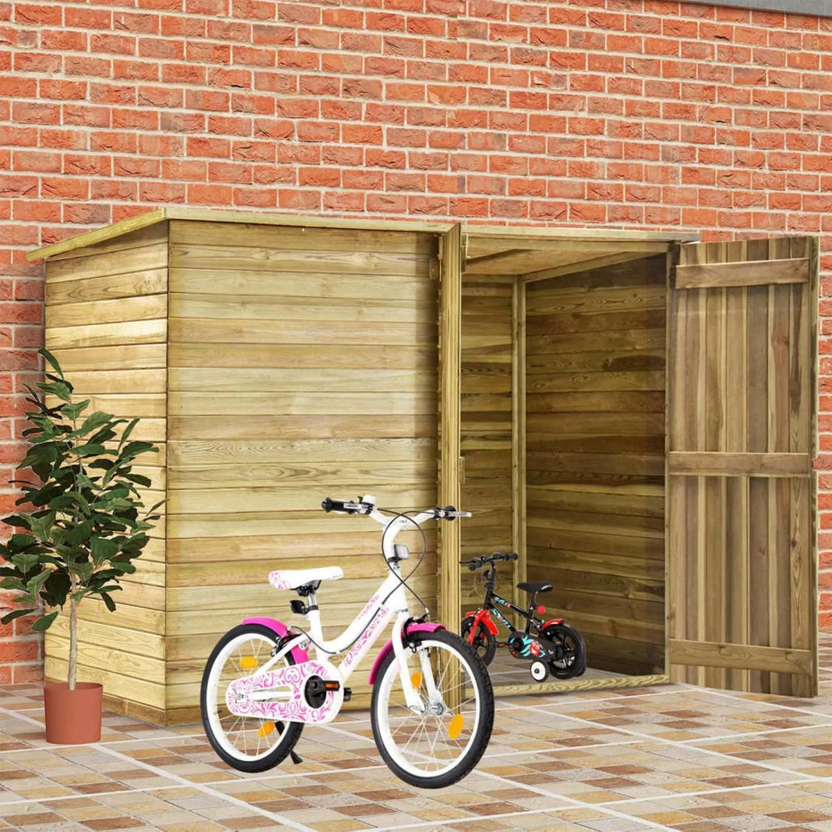 Cobertizo de jardín, 232 x 110 x 170 cm, almacenamiento exterior protegido