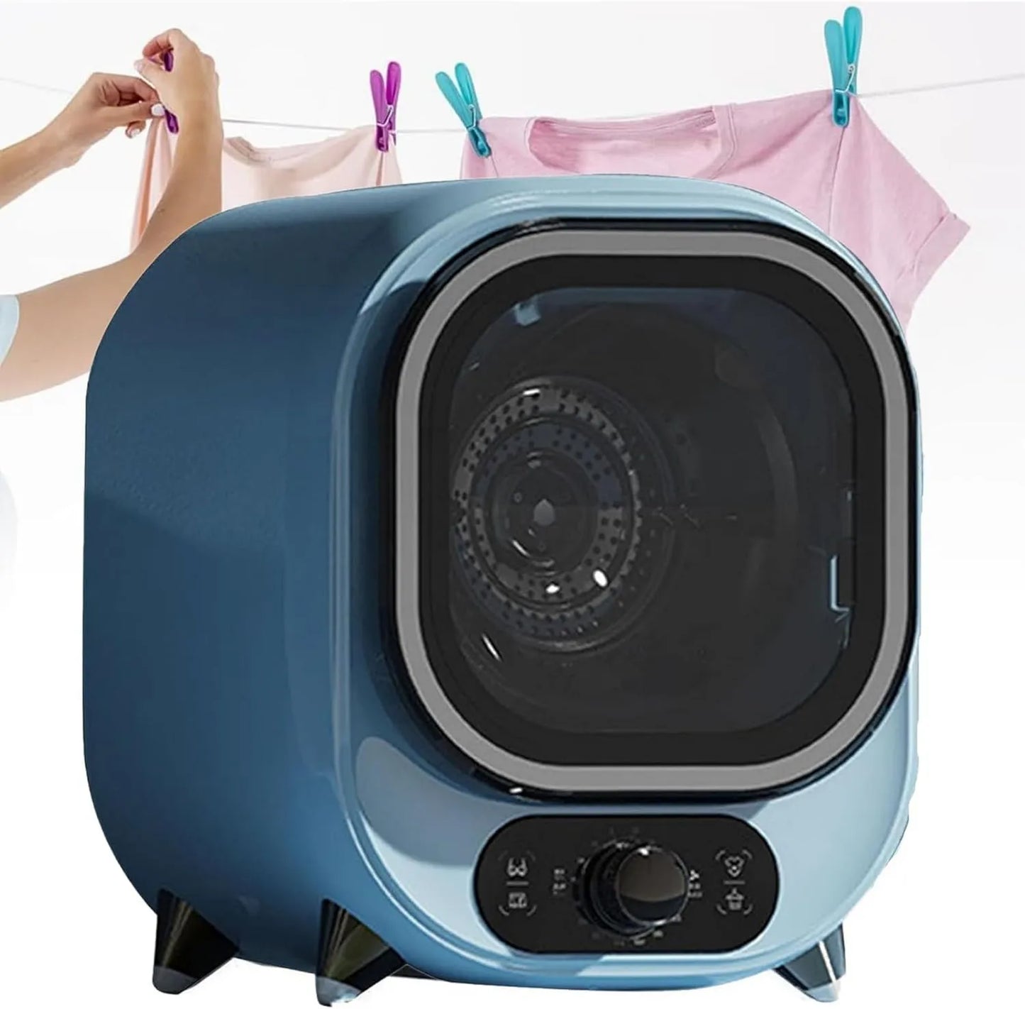 Secadora, 0,8kg, Portátil Compacta, Capacidad de Lavado y Tambor de Acero Inoxidable, Perilla para Controlar el Aire Frío/Caliente para Hogar