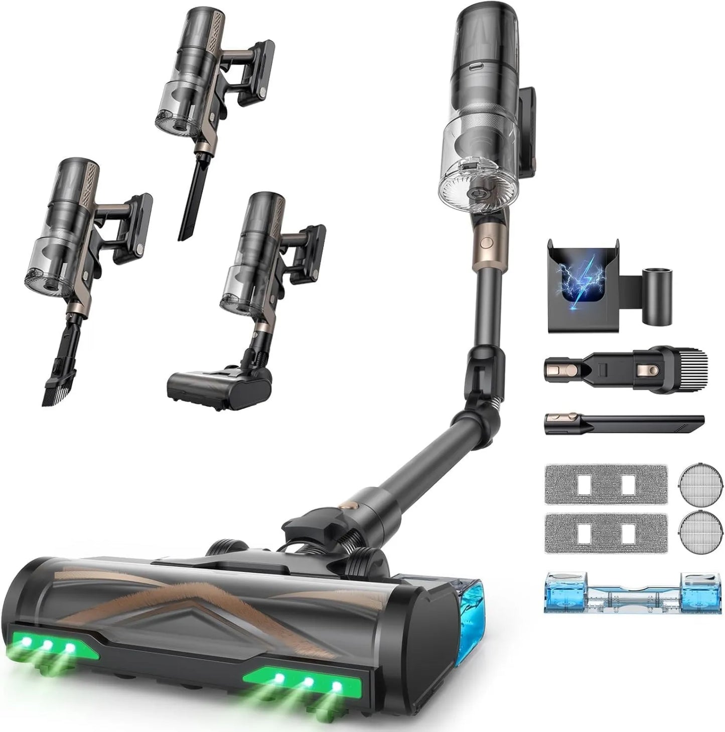 Aspiradora P20, 70kPa, 680W, 70Min, sin Cable, Cepillo Anti-Enredos, Suelos/Alfombras/Pelo de Mascota, diseño inalámbrico