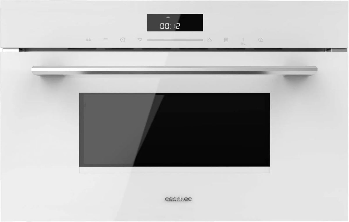 Cecotec MW703800 horno microondas, instalación empotrada, control programable, función grill, 1450W, 34L, Integrable Bolero Hexa Glass White