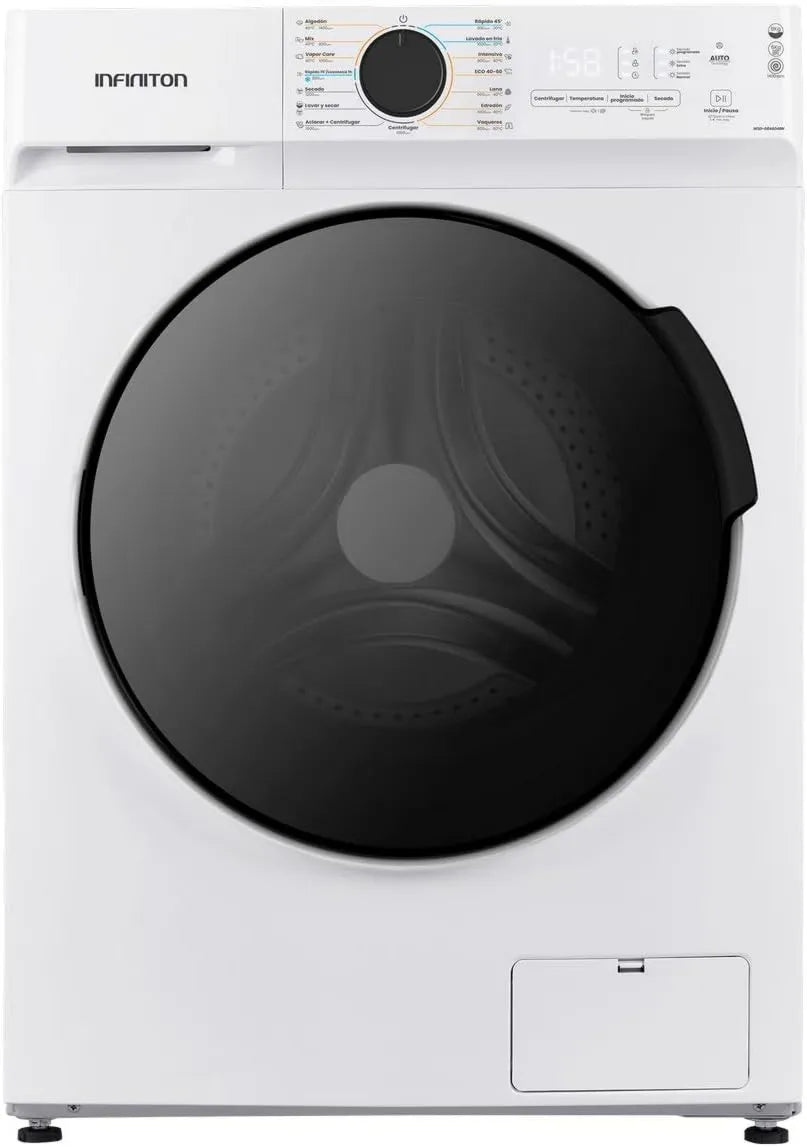 Lavadora WSD-A685B, libre instalación, pantalla digital, motor Inverter, 8 kg, 6 kg, 1400 rpm, 14 Programas, Lava /Seca, Carga Frontal
