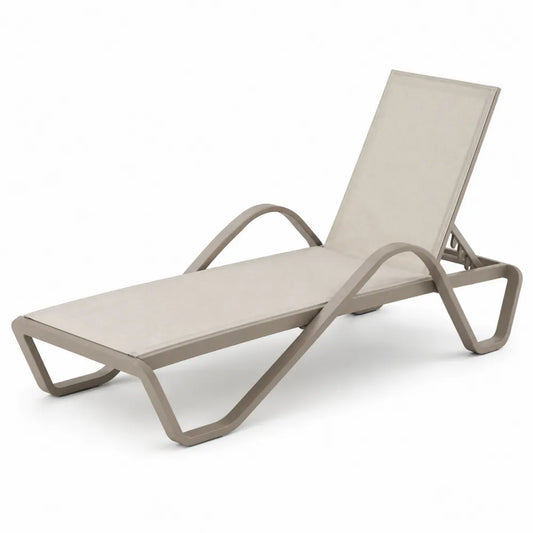 Tumbona de aluminio y textileno beige exterior
