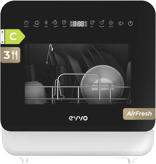 Lavavajillas, 6 Programas, Inicio Diferido, Mini D Trip 3, Compacto Sobremesa, Clase Energética C, Secado Extra Air Fresh, Panel LED Táctil