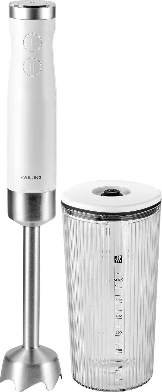 Batidora de mano, 600 ml, acero inoxidable, Cuchilla tipo aleta de y vaso medidor