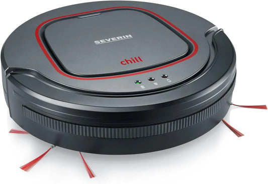 Severin RB 7025 robot aspirador, Aspiradora Robot Chill, potente aspiradora para suelos duros y alfombras de pelo corto, gris platino