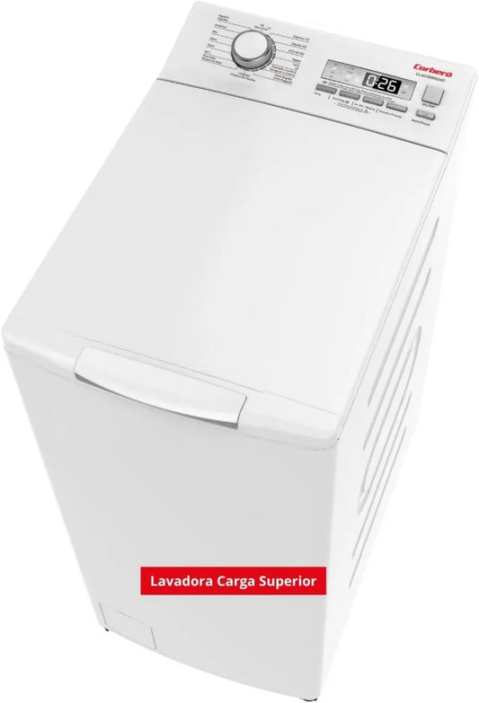 Corbero CLACSM8524D lavadora, 8 kg, 1300 RPM, 16 Programas, Inicio Diferido, función de vapor, Carga Superior, Limpieza de Tambor, Lavado Rápido