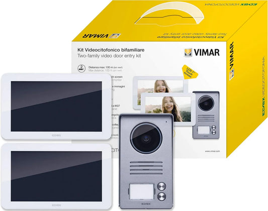 Vimar K40936 kit de videoportero, placa de 2 botones, suministrado con estribos de fijación