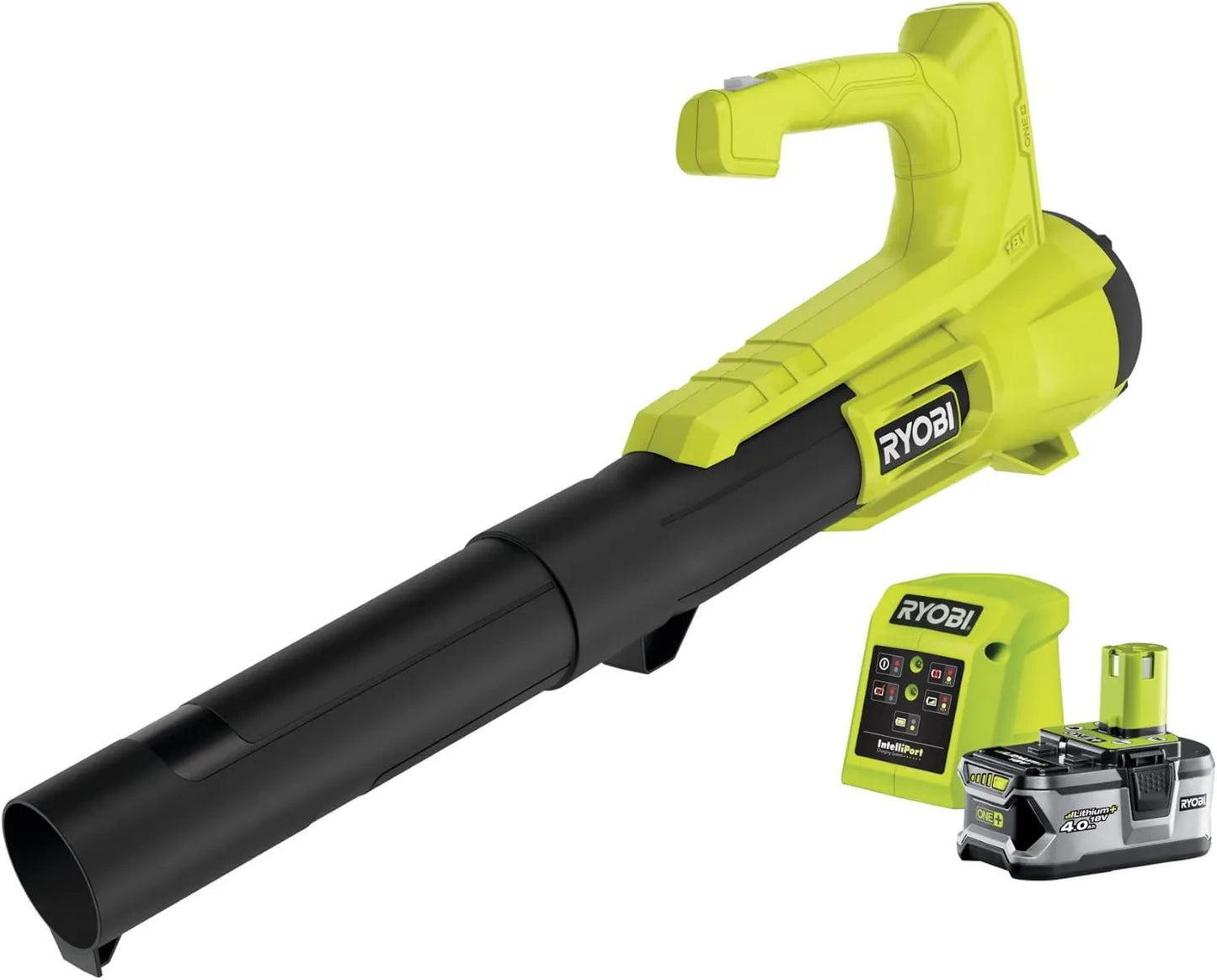 RY18BLA-140, 18V, Soplador Eléctrico Inalámbrico Turbo Jet One, Limpieza de Pasillos Exteriores, Jardines Pequeños y Medianos