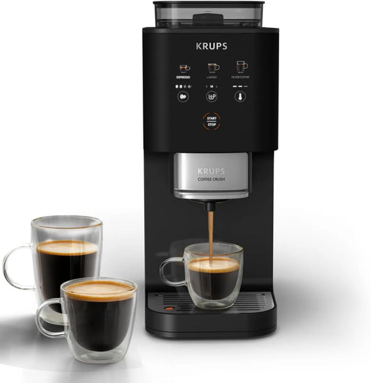 Krups SA4028E0 cafetera, 15 cm, 3 niveles, Coffee Crush, Superautomática, Café en Grano y Molido, 3 recetas de café, temperatura y de molienda