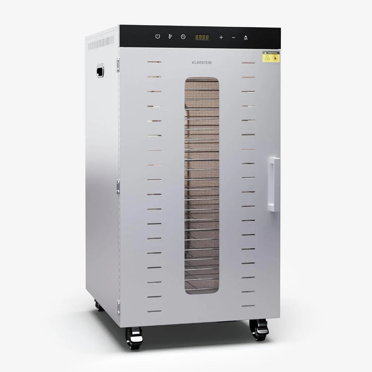 Klarstein 24H deshidratador de alimentos, 2000W, 55 dB, 24 Bandejas, 30-90°C, control programable, acero inoxidable, Saludable y Seguro