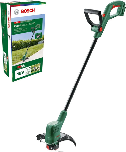 Bosch, 18V, 26 cm, Cortadora de césped inalámbrica, sistema de 18 voltios, diámetro de corte, en embalaje de caja