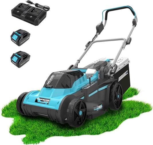 Cecotec cortacésped, diseño inalámbrico, 21V, 40L, 38cm, Funciona 2 Baterías 4Ah, Cambio Altura Sistema Z-Tech