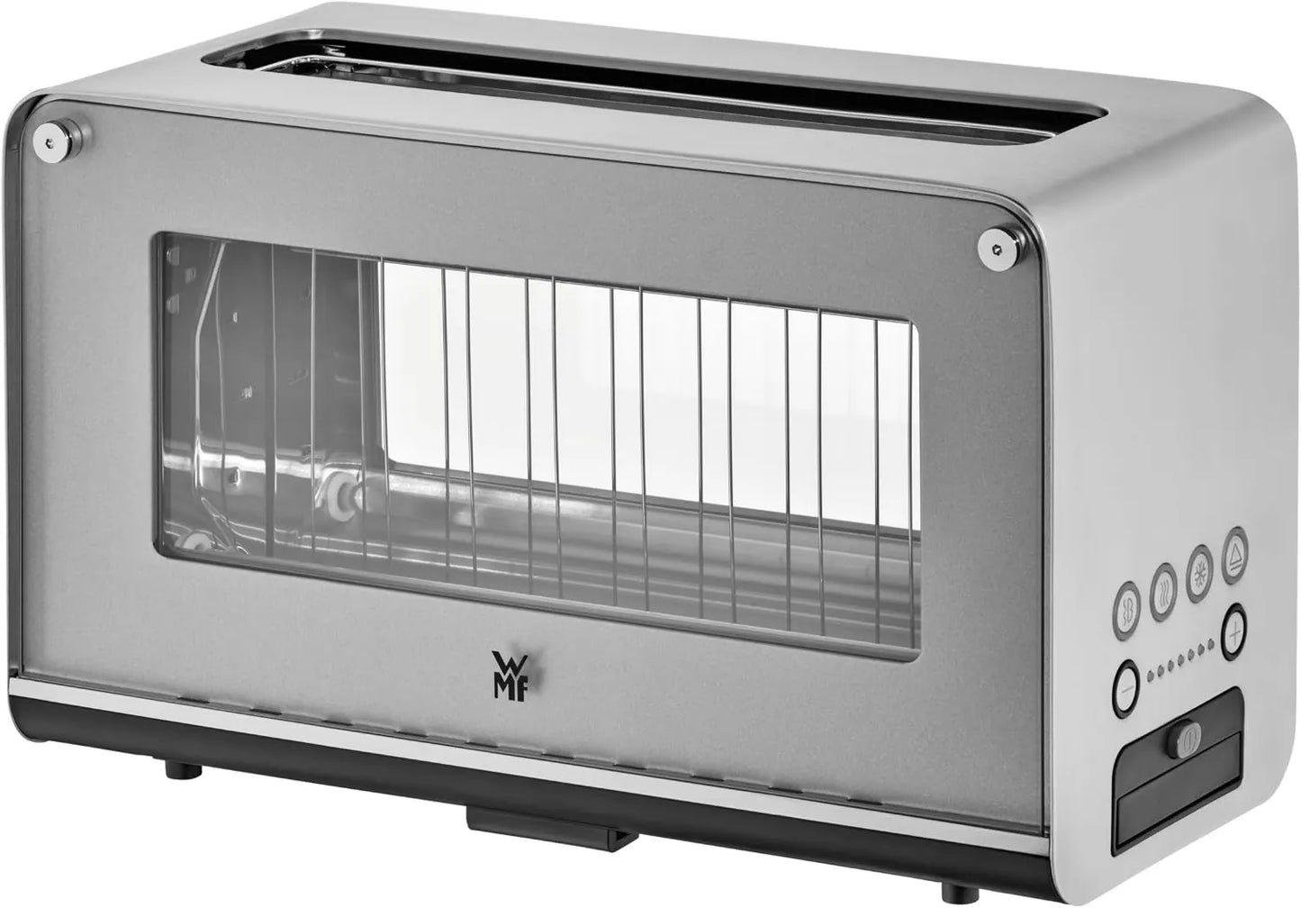 WMF tostadora, 7 Velocidades, Ranura Única Lono XL, Exterior de Cristal, Botones Iluminados, Exterior de Acero Cromargan, Ranura Extra Ancha