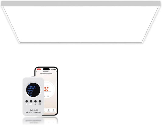 Calefactor eléctrico, 1000W, 20m2, 3 Minutos, Consumo con Control Remoto, Calefacción por Infrarrojos 8, control WiFi, funcionamiento eficiente