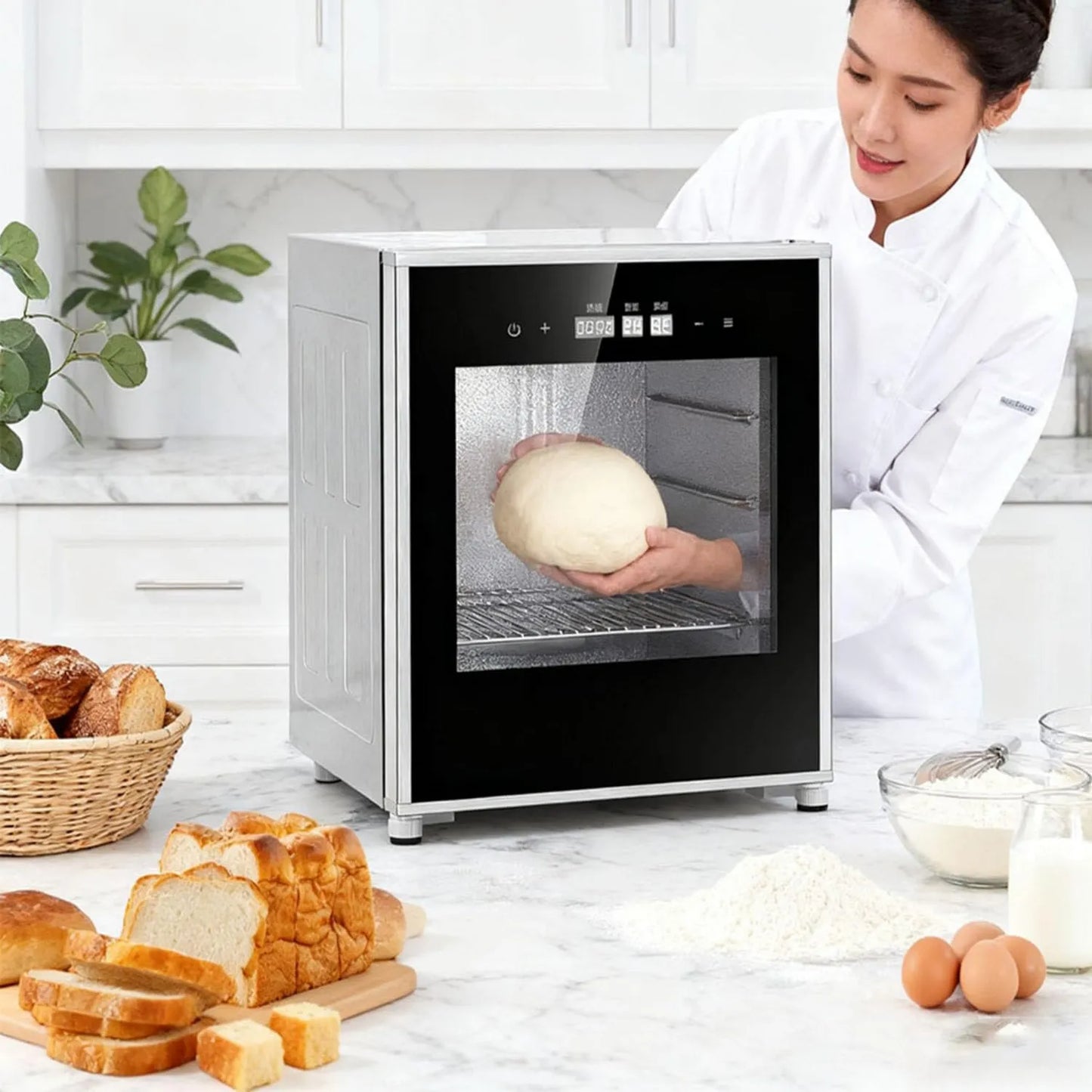 Calefactor eléctrico, 40L, Eléctrico de Pan Gran Capacidad, Máquina de Fermentación de Masa para Pizza y Pan, Resultados Consistentes