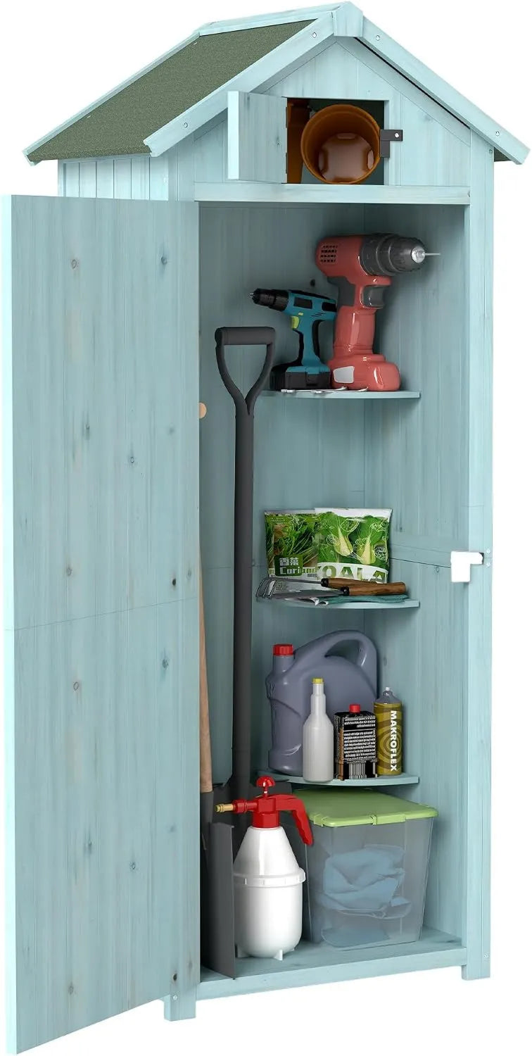 Outsunny armario de almacenamiento, 77 x 54 x 179 cm