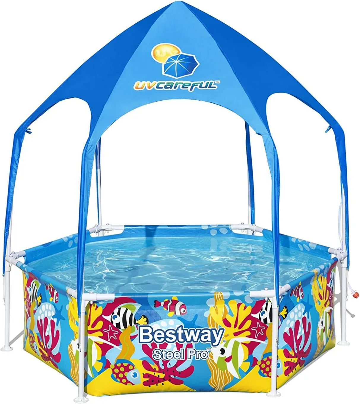 Piscina desmontable, 183 x 51 cm, Pro Slash-in-Shade, Piscina con Parasol, diseño subacuático Multicolor