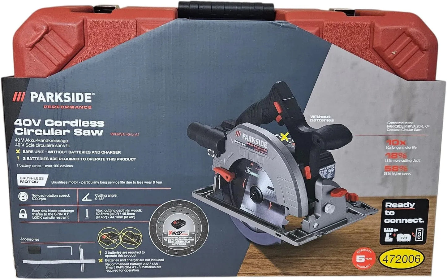 Sierra circular PPHKSA 40, 40 V, Performance portátil »-Li A1«, sin batería ni cargador