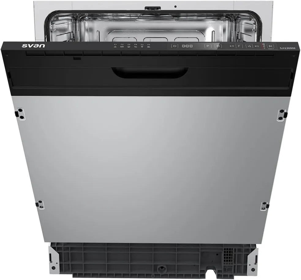 Lavavajillas SJI13600E, 1890W, 60 cm, 2 Bandejas, 6 Programas, instalación empotrada, pantalla digital, Svan Blanco, 14 Juegos de Cubiertos