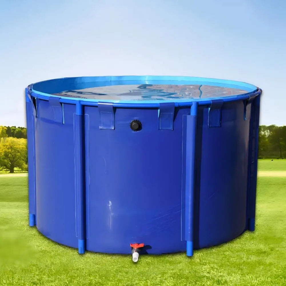 Piscina desmontable, 3000 l, 180 x 120 cm, diseño plegable, Redonda Plegable portátil, Tanque de PVC con válvula de Drenaje, Piscina de jardín Azul