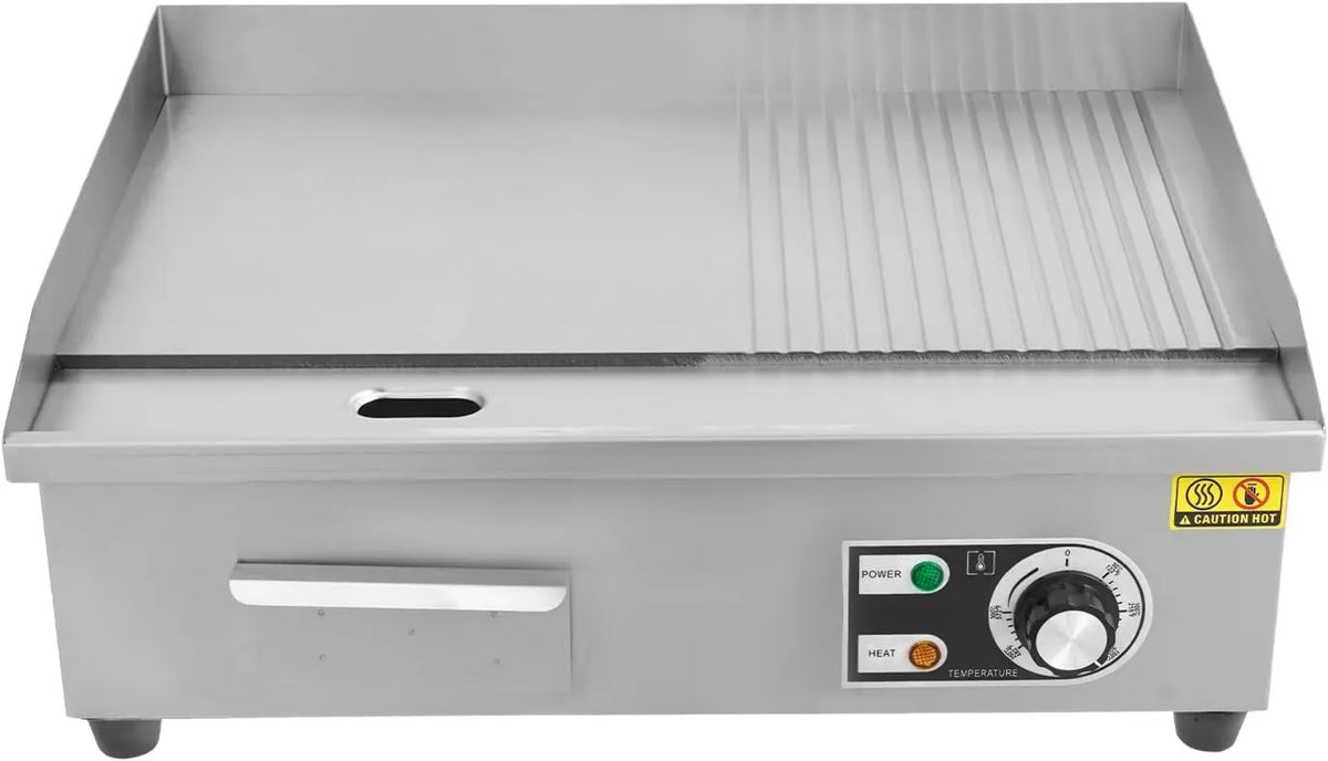 Parrilla eléctrica, 3000W, acero inoxidable, superficie de cocción regulable