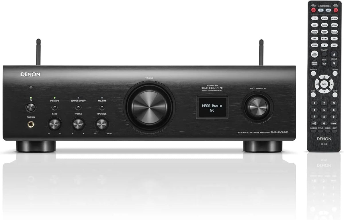 Denon PMA-900HNE, 85 W, 2 x 85, Bluetooth, conectividad, Amplificador estéreo con HEOS Integrado, preamplificador Phono Integrado, Certificado Hi-Res