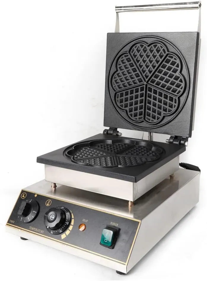 Gofrera eléctrica, revestimiento antiadherente, 1.75 kW, 23.5 cm, 30 x 36 x 23 cm, Máquina para gofres con forma de corazón, Classic Waffle Maker
