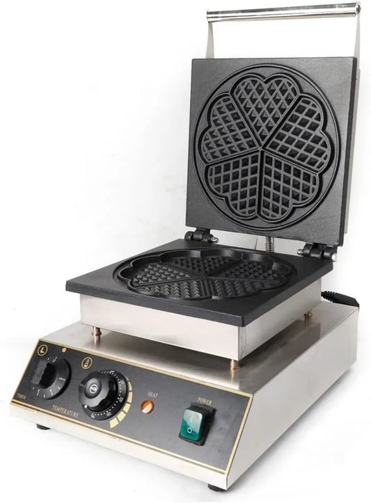 Gofrera eléctrica, revestimiento antiadherente, 1.75 kW, 23.5 cm, 30 x 36 x 23 cm, Máquina para gofres con forma de corazón, Classic Waffle Maker
