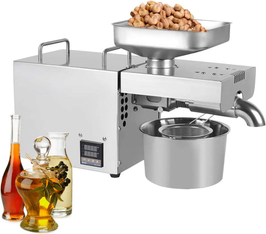 Prensa eléctrica de aceite, acero inoxidable, Girasol Nuez Frijoles Sésamo Motor Industrial CE