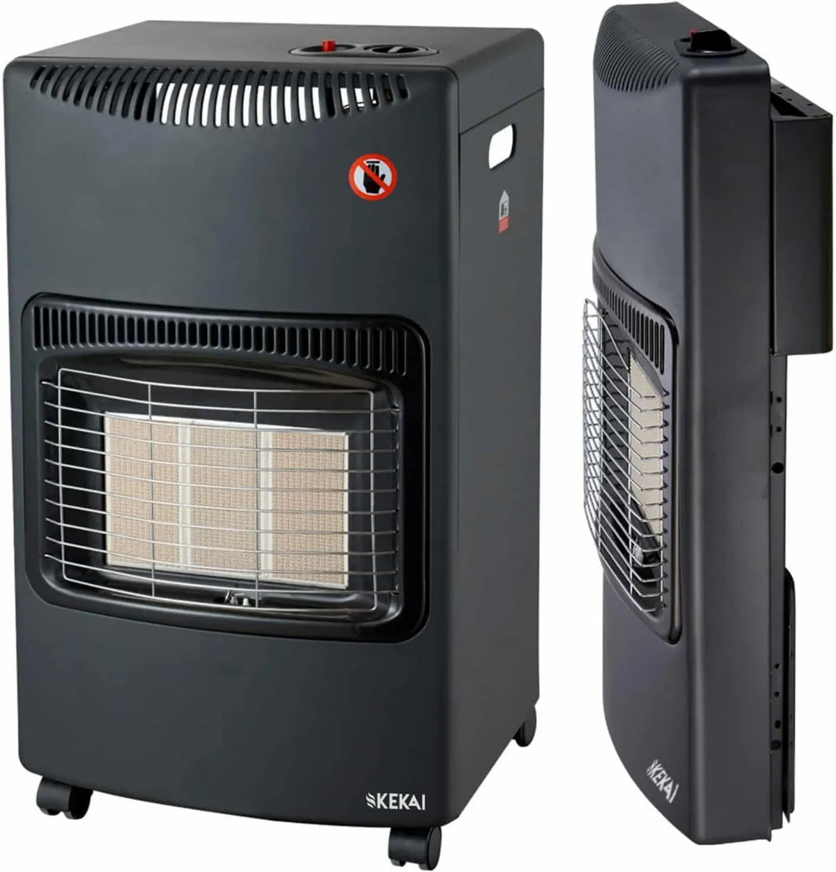 Estufa de gas plegable para uso interior Kekai New Slim 42 x 26 x 73 cm, 4200 W, 3 niveles, diseño plegable