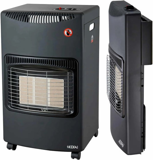Estufa de gas plegable para uso interior Kekai New Slim 42 x 26 x 73 cm, 4200 W, 3 niveles, diseño plegable