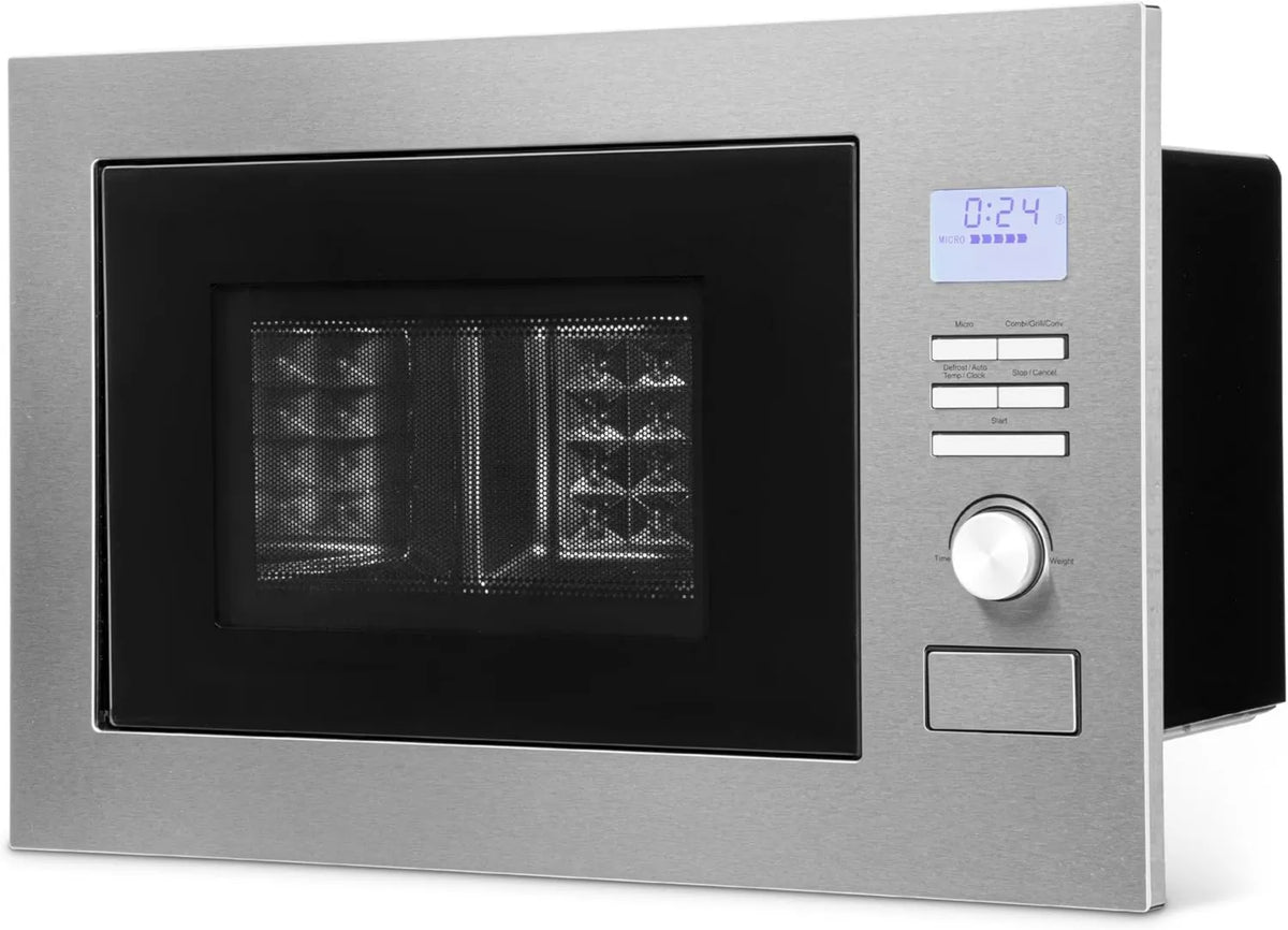 Bomann MWG 3001 horno microondas, 25 L, 900 W, 27 cm, 3-en-1 microondas empotrado con grill y convección, incluye parrilla y plato giratorio