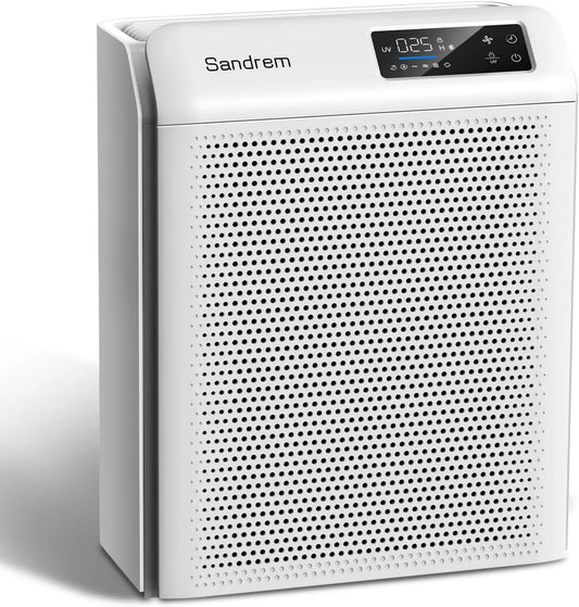 Purificador de aire HEPA 13, control programable, bloqueo infantil, 4 velocidades, eliminador de polvo de habitación, temporizador de 24 horas