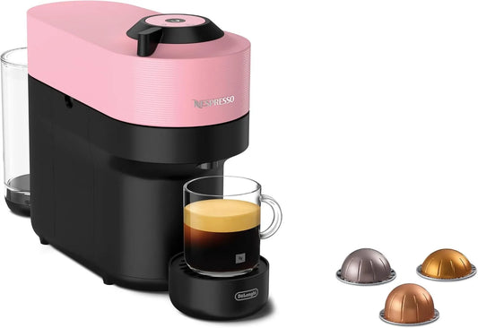 De'Longhi ENV90.P cafetera, Nespresso Vertuo Pop, Cápsulas, Tecnología Centrifusion, 4 Tamaños de Taza, Set de 12 Cápsulas Incluido