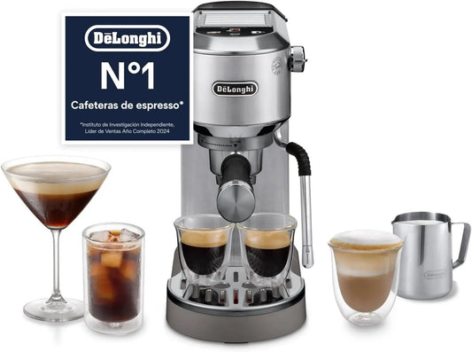 De'Longhi EC890.M cafetera espresso, 15 cm, función de vapor, Dedica Duo, para Espresso, Cappuccino y Cold Brew, Iconos de Toque en Color