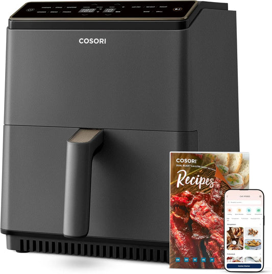 Cosori freidora de aire, 6,4 L, Wi-Fi, control WiFi, cocción por aire caliente, caliente Dual Blaze, Freidora XXL Air Fryer 11 en 1: hornear