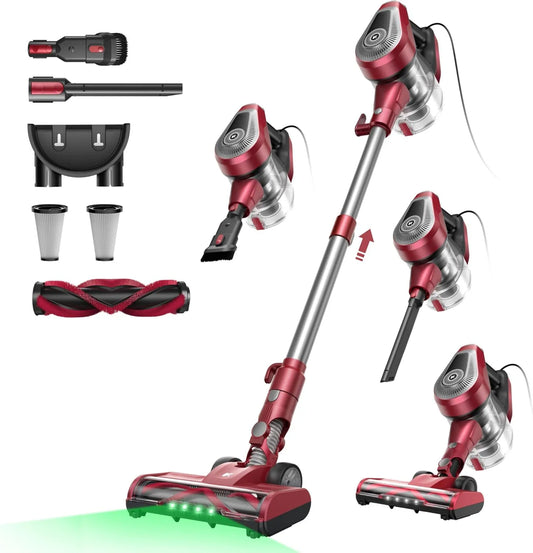 Aspiradora, 60 KPa, 600 W, 1.5 L, Vexilar C8 con cable, diseño elegante, tanque de polvo, para suelos/alfombras/pelo/coche, alimentación por cable