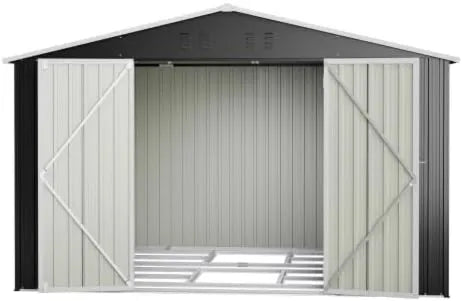 Cobertizo de jardín, 229 x 111 x 182 cm, Metálico Compacto, Resistente al Clima y Cerrable, para Terraza y Jardín