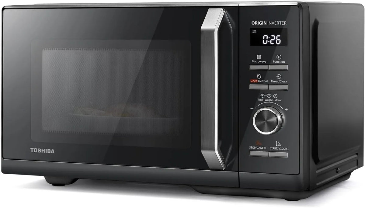Toshiba horno microondas, 1 900 W, Microondas digitales 3 en con parrilla, inversores originales, descongelación de cocinero, 7 menús automáticos