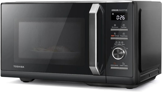 Toshiba horno microondas, 1 900 W, Microondas digitales 3 en con parrilla, inversores originales, descongelación de cocinero, 7 menús automáticos