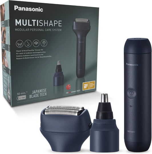 Panasonic, XSHAPE-JUNIOR MULTISHAPE Set Unidad Principal, Cabezal de Corte Nariz Oreja y Cara