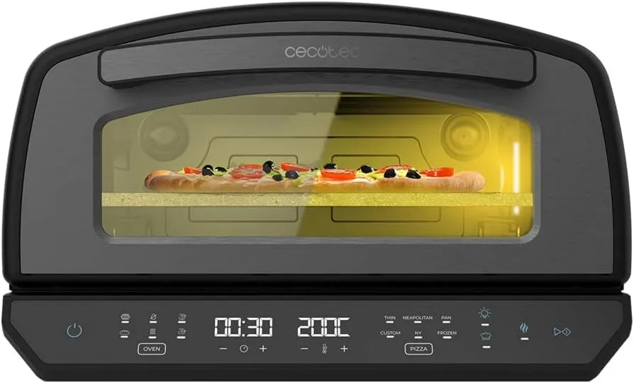 Cecotec horno eléctrico, pantalla digital, 2200W, 17L, Horno Multifuncional para Pizzas Pizza&Co 500 Max, Funciones Especiales, Doble Resistencia