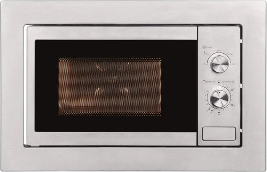 Horno microondas, 20L, 800W, 25.5 cm, Exquisit, Acabado en Acero Inoxidable, 5 Niveles de Potencia, Función de Descongelado, Plato Giratorio